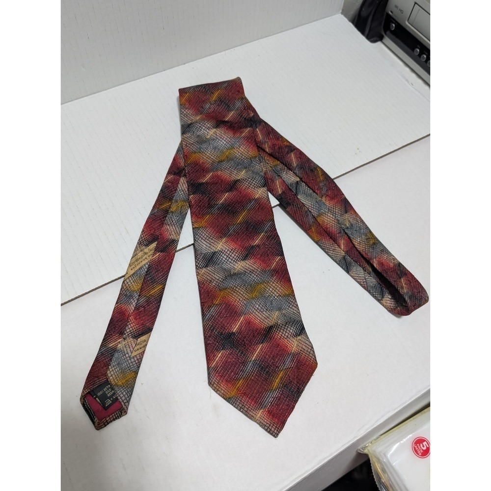 Ermenegildo Zegna 100% Silk Necktie Multicolor Geometric All Over Italy 58" - Picture 1 of 9